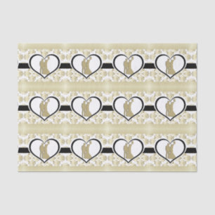 Elegant Gold Newlywed's Silhouette Tissue Paper Seidenpapier