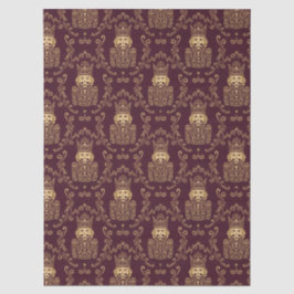 Elegant Gold Nutcracker Christmas Damask Seidenpapier