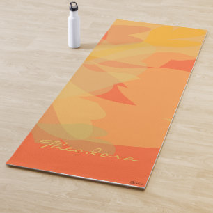 Elegant Gold Orange Abstrakt Floral Yogamatte