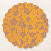 Elegant Gold Orange Lacey Design
