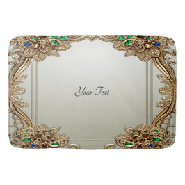 Elegant Gold Ornate Bath Mat Badematte