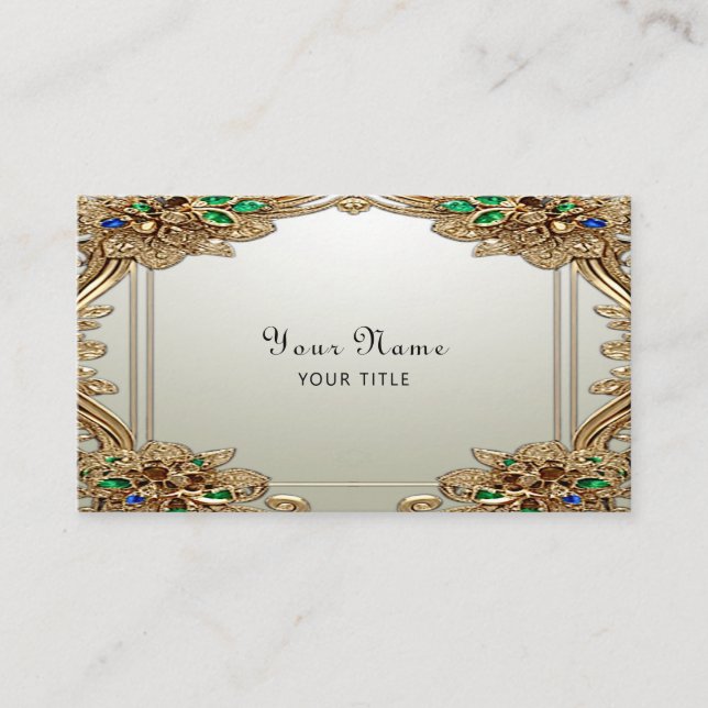 Elegant Gold Ornate Business Card Visitenkarte (Vorderseite)