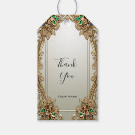 Elegant Gold Ornate Gift Tag Geschenkanhänger