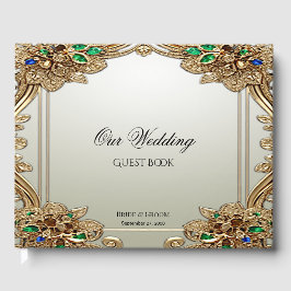 Elegant Gold Ornate Guest Book Gästebuch