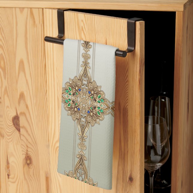 Elegant Gold Ornate Kitchen Towels Geschirrtuch (Drittel gefaltet)