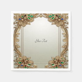 Elegant Gold Ornate Napkins Serviette