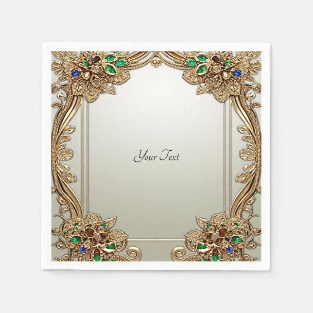 Elegant Gold Ornate Napkins Serviette (Vorderseite)
