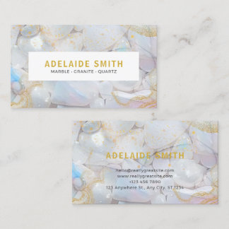 Elegant Gold Pearl Marble Luxury Business Card Visitenkarte