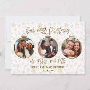 Elegant Gold Photo Nos premières invitations de No