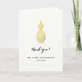 Elegant Gold Pineaple Hochzeit Vielen Dank Dankeskarte