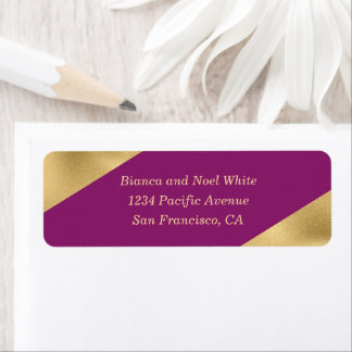 Elegant Gold Plum Return Address Labels