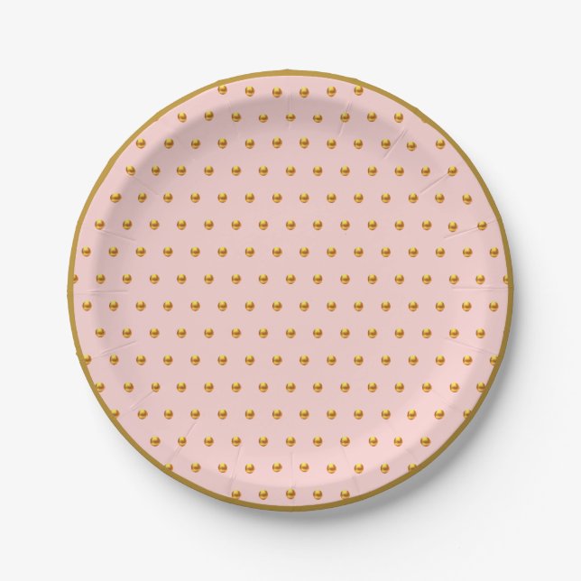Elegant Gold Polka Dots Pappteller (Vorderseite)