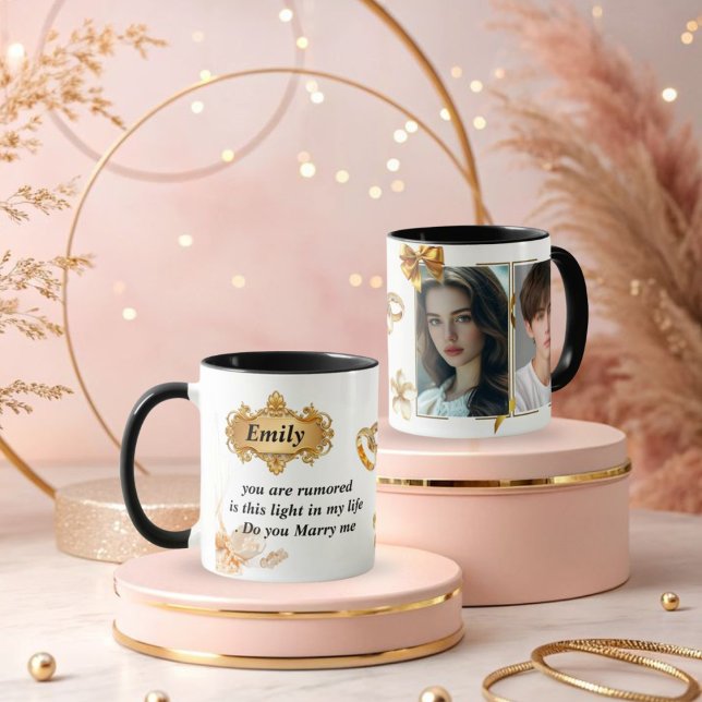 Elegant Gold Proposal Mug - "Will You Marry Me" Cu Tasse (Von Creator hochgeladen)
