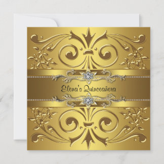 Elegant Gold Quinceanera Einladung