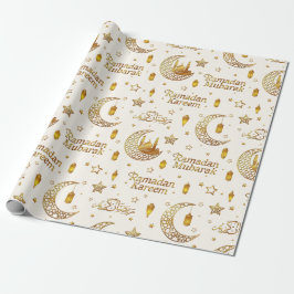 Elegant Gold Ramadan Greeting Arabic Calligraphy Geschenkpapier