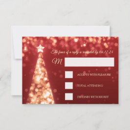 Elegant Gold Red Christmas RSVP