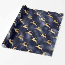 Elegant Gold Rentier Weihnachten Geschenkpapier
