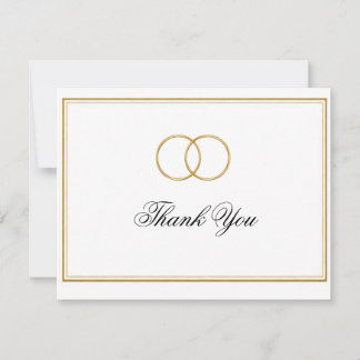 Elegant Gold Rings Classic Thank You Cards Dankeskarte