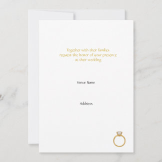 Elegant Gold Rings Classic Wedding Invitation Einladung