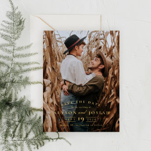 Elegant Gold Save the Date Folieneinladung