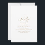 Elegant Gold Script 60. Geburtstagsparty Einladung<br><div class="desc">Diese elegante Goldene Drehbuch-Einladung zum 60. Geburtstag ist perfekt für eine einfache Geburtstagsfeier. Das minimalistische Gold-Weiß-Design besticht durch extravagante romantische Typografie mit modernem Glam-Stil. Anpassbar in jeder Farbe. Behalt das Design minimal und elegant,  wie es ist,  oder personalisiere es durch Hinzufügen von eigenen Grafiken und Kunstwerken.</div>