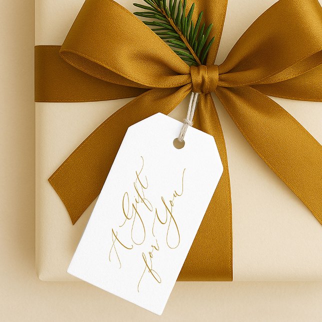 Elegant Gold Script “A Gift for You” Christmas Geschenkanhänger (Von Creator hochgeladen)
