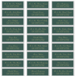 Elegant Gold Script Emerald Guest Address Labels