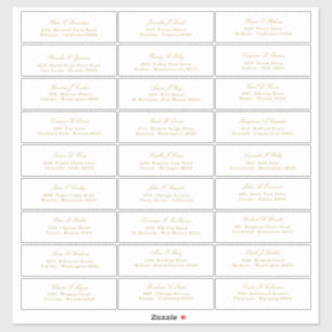 Elegant Gold Script Guest Names Adressenaufkleber Aufkleber