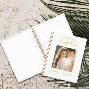 Elegant Gold Script Wedding Guestbook Notizbuch