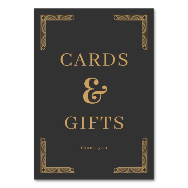 Elegant Gold Serif Gratitude Card Tischnummer (Vorderseite)