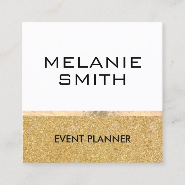 Elegant Gold Shimmer Quadratische Visitenkarte (Vorderseite)