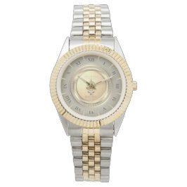 Elegant Gold & Silber Klassisch Römische Zahl indi Armbanduhr