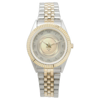 Elegant Gold & Silber Klassisch Römische Zahl indi Armbanduhr