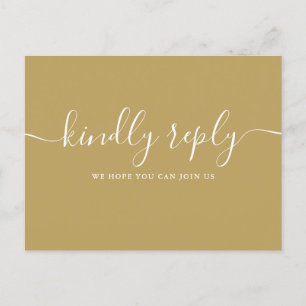 Elegant Gold Song Demande RSVP Invitation Carte Po