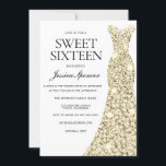 Elegant Gold Sparkle Dress Sweet 16 Einladung<br><div class="desc">Elegant Gold Sparkle Dress Sweet 16 Einladende Variationen zu den Einladungen und den passenden Artikeln in unserem Shop</div>