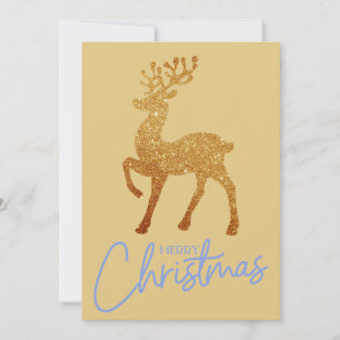 Elegant Gold Sparkle Reindeer Frohe Weihnachten