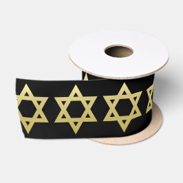 Elegant Gold Star von David - Hanukkah Satin Ribbo Satinband