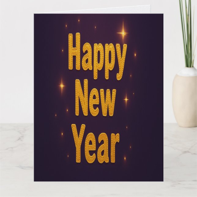 Elegant Gold Stitched Typography Classy Party Karte (Vorderseite)