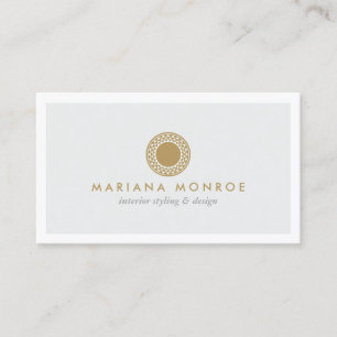 ELEGANT GOLD SUN LOGO on LIGHT GRAY Visitenkarte