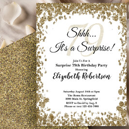 Elegant Gold Surprise 79th Birthday Invitation Einladung