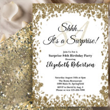 Elegant Gold Surprise 84th Birthday Invitation