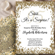 Elegant Gold Surprise 95th Birthday Invitation