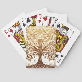 Elegant Gold Tree of Life Spiritual Celebration Spielkarten