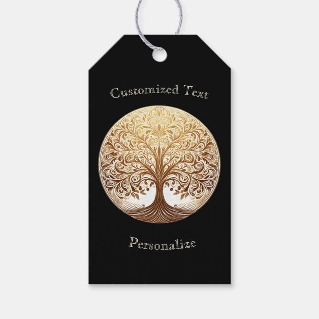 Elegant Gold Tree of Life Spiritual Zen Customize Geschenkanhänger (Vorderseite)