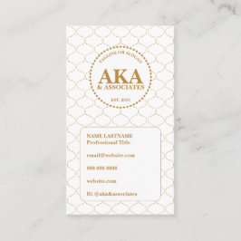 Elegant Gold Trellis Business 3 Letter Monogram Visitenkarte