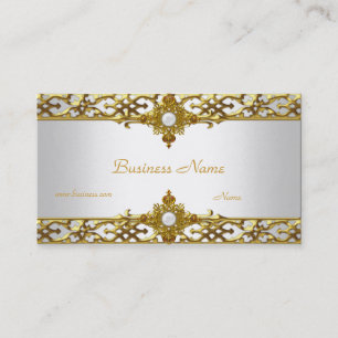 Elegant Gold Trim Pearl Jewel Visitenkarte