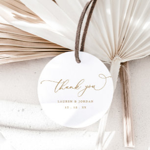 Elegant Gold Vielen Dank für Ihre Hochzeit Geschenkanhänger
