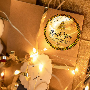 Elegant Gold Vielen Dank   Glitzer und Perl Runder Aufkleber