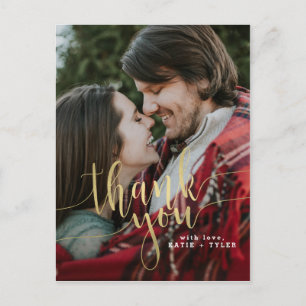 Elegant Gold Vielen Dank Postkarte