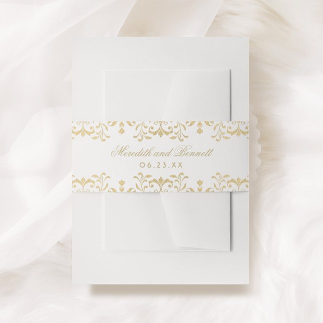 Elegant Gold Vintag Glamour Wedding Monogram Einladungsbanderole (Von Creator hochgeladen)